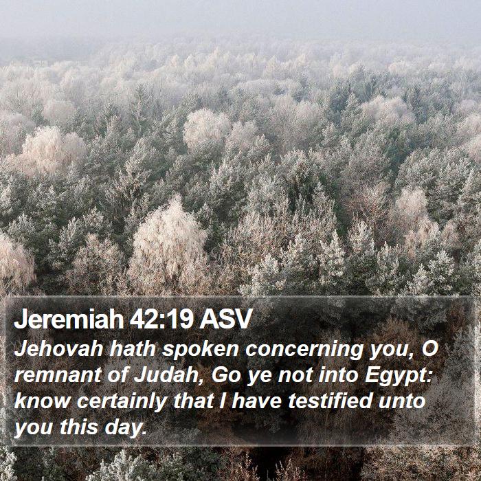 Jeremiah 42:19 ASV Bible Study