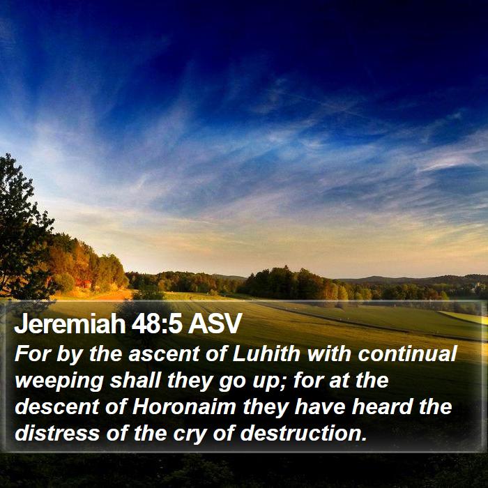 Jeremiah 48:5 ASV Bible Study