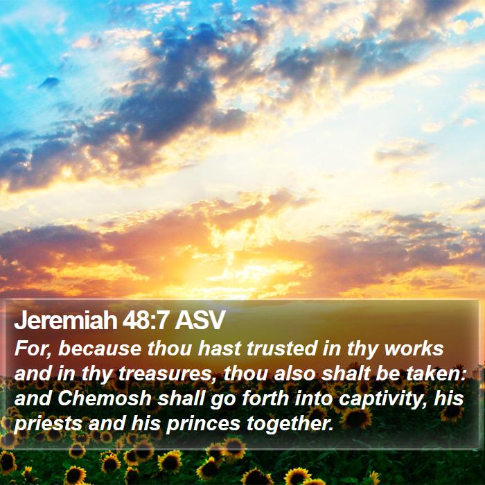 Jeremiah 48:7 ASV Bible Study