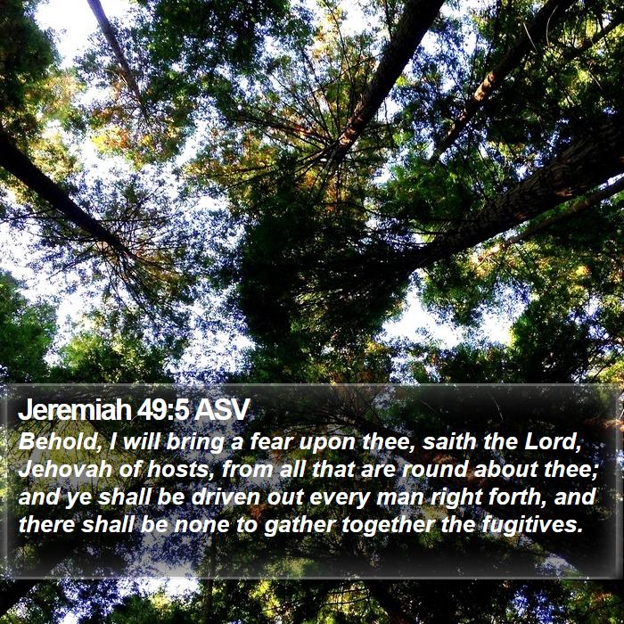 Jeremiah 49:5 ASV Bible Study