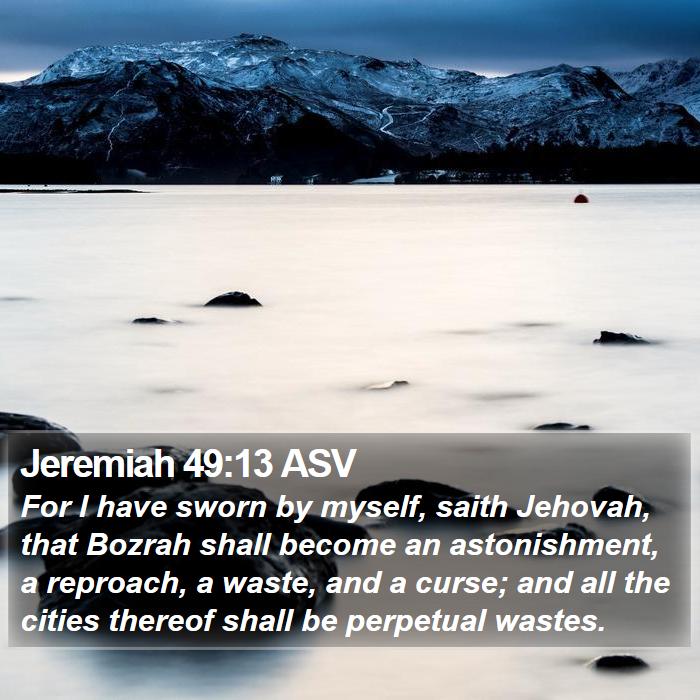 Jeremiah 49:13 ASV Bible Study