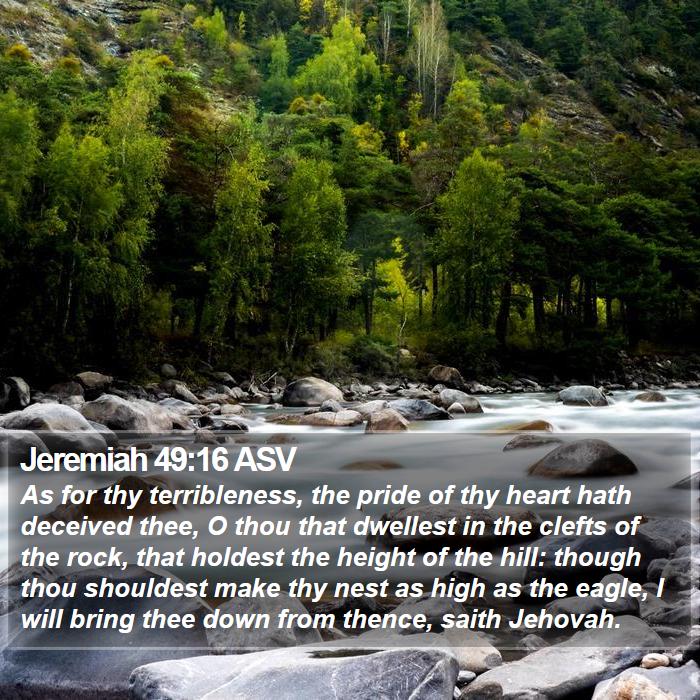 Jeremiah 49:16 ASV Bible Study