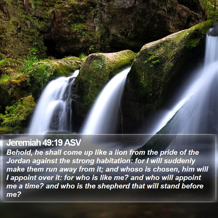 Jeremiah 49:19 ASV Bible Study