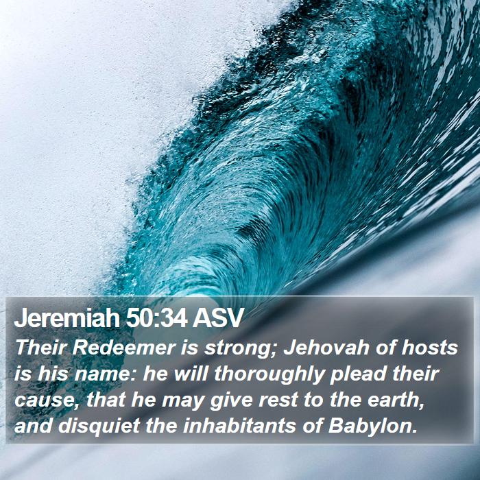 Jeremiah 50:34 ASV Bible Study