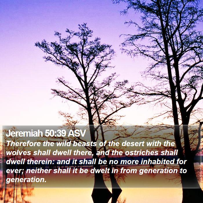 Jeremiah 50:39 ASV Bible Study