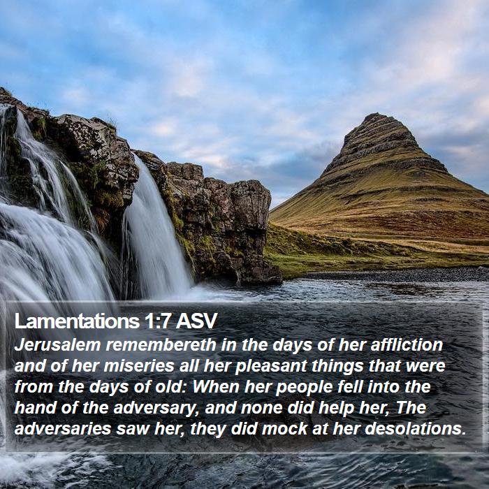 Lamentations 1:7 ASV Bible Study