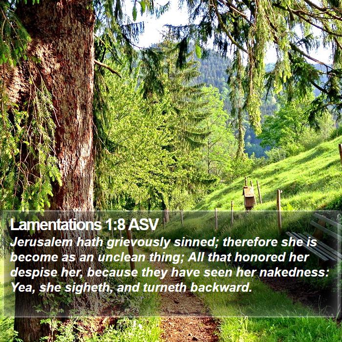 Lamentations 1:8 ASV Bible Study