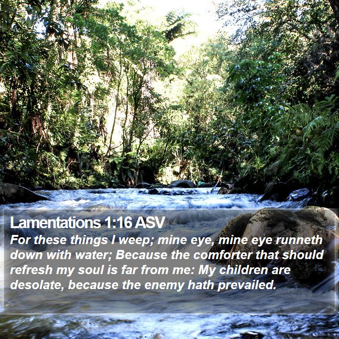 Lamentations 1:16 ASV Bible Study