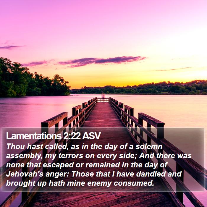 Lamentations 2:22 ASV Bible Study