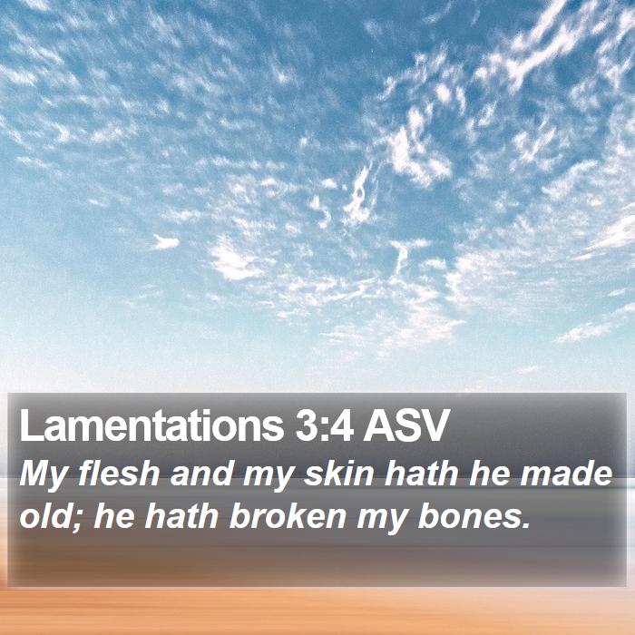 Lamentations 3:4 ASV Bible Study