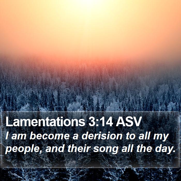 Lamentations 3:14 ASV Bible Study