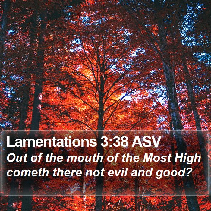 Lamentations 3:38 ASV Bible Study