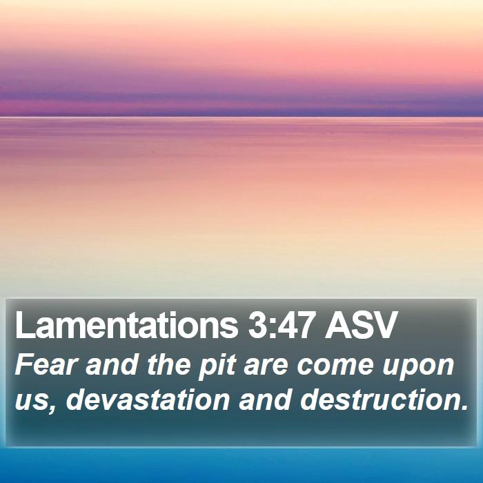 Lamentations 3:47 ASV Bible Study