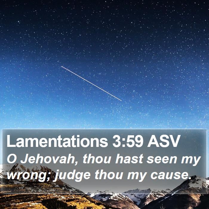 Lamentations 3:59 ASV Bible Study