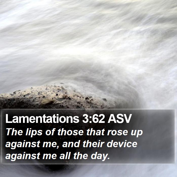 Lamentations 3:62 ASV Bible Study