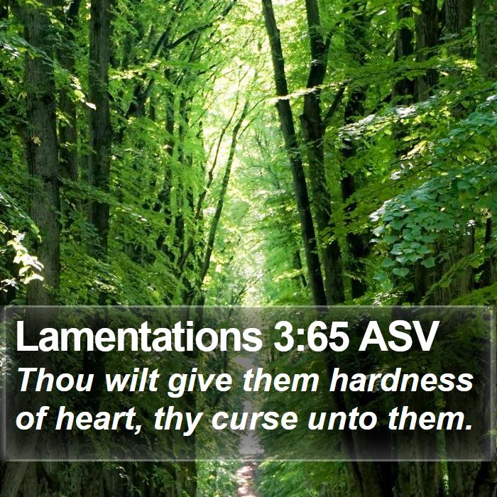 Lamentations 3:65 ASV Bible Study