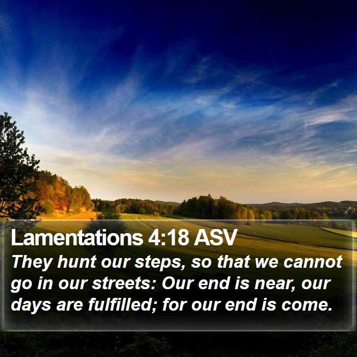 Lamentations 4:18 ASV Bible Study