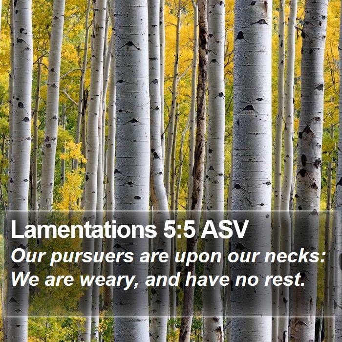 Lamentations 5:5 ASV Bible Study