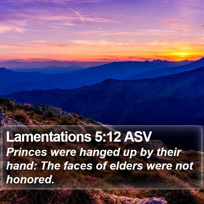 Lamentations 5:12 ASV Bible Study