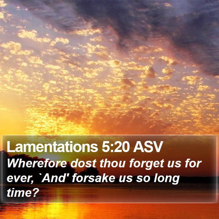 Lamentations 5:20 ASV Bible Study