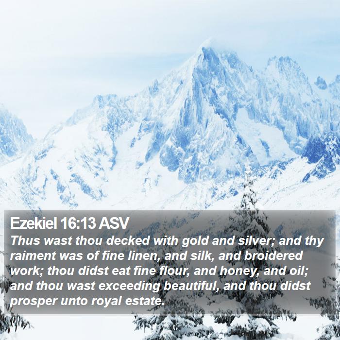 Ezekiel 16:13 ASV Bible Study