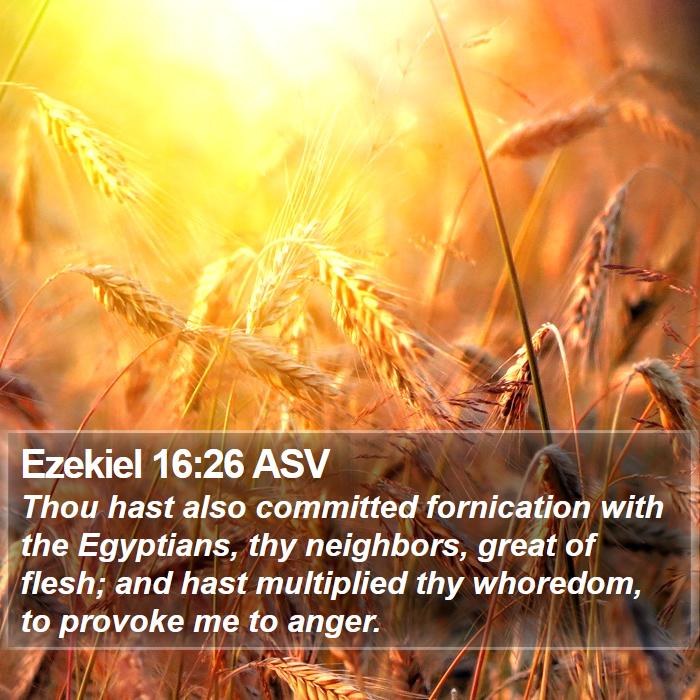 Ezekiel 16:26 ASV Bible Study