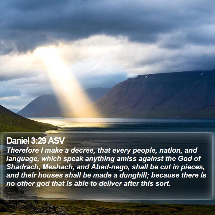 Daniel 3:29 ASV Bible Study