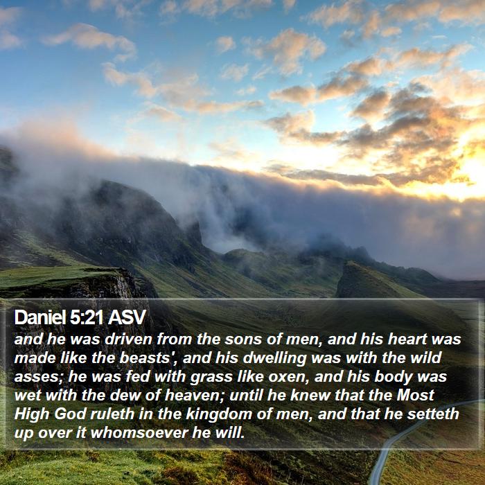 Daniel 5:21 ASV Bible Study