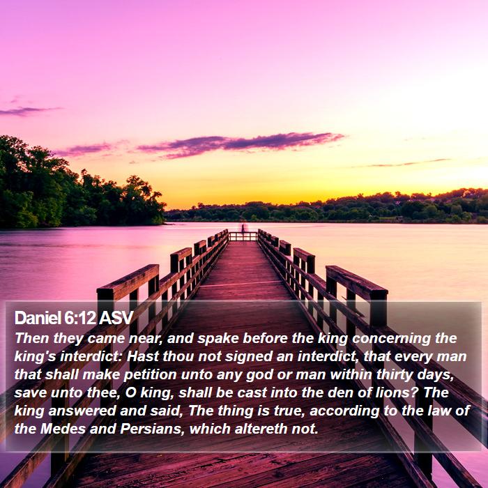 Daniel 6:12 ASV Bible Study