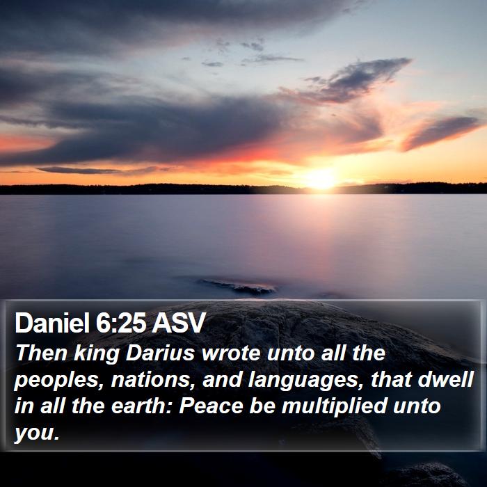 Daniel 6:25 ASV Bible Study