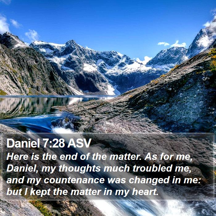 Daniel 7:28 ASV Bible Study