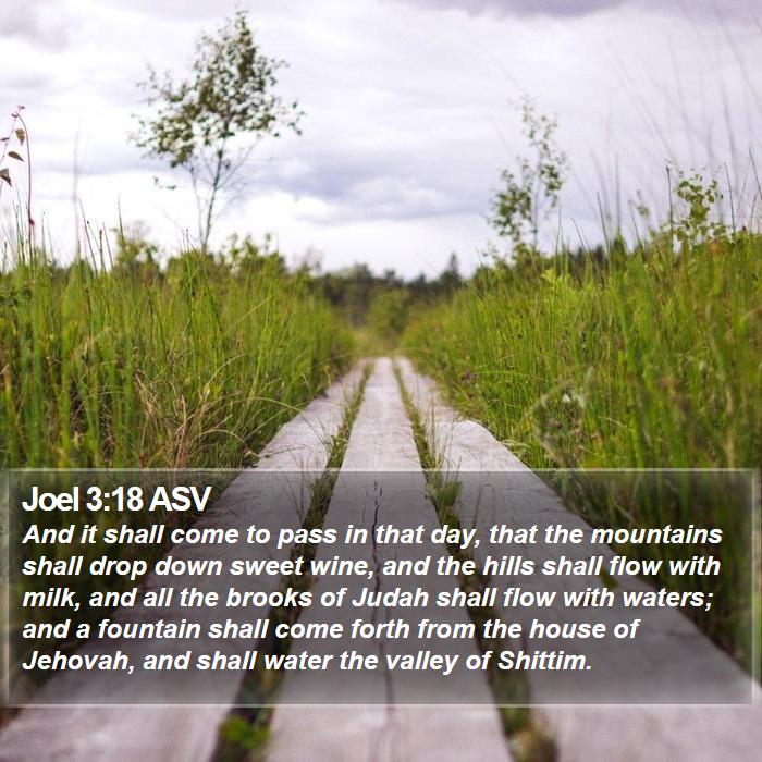 Joel 3:18 ASV Bible Study