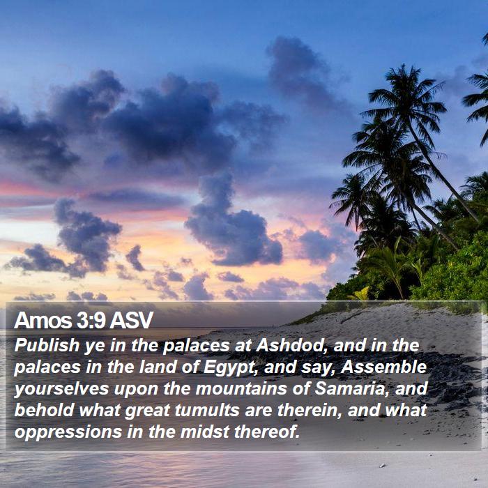 Amos 3:9 ASV Bible Study