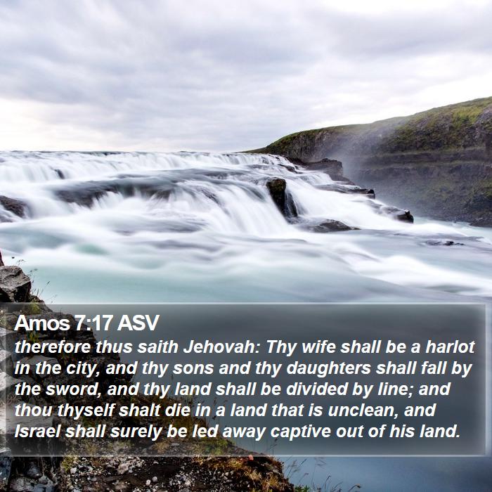 Amos 7:17 ASV Bible Study