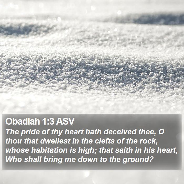 Obadiah 1:3 ASV Bible Study