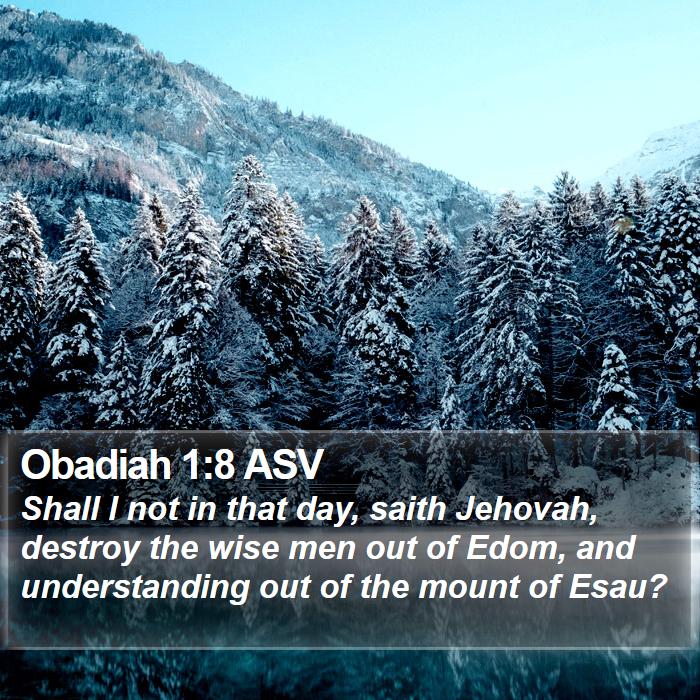 Obadiah 1:8 ASV Bible Study