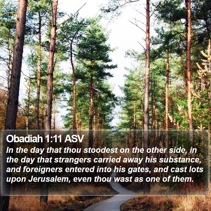 Obadiah 1:11 ASV Bible Study