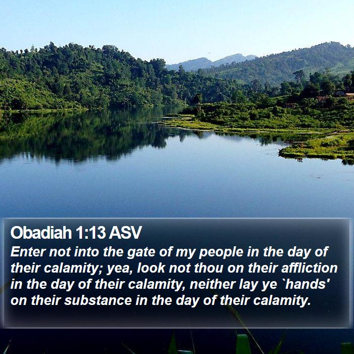 Obadiah 1:13 ASV Bible Study