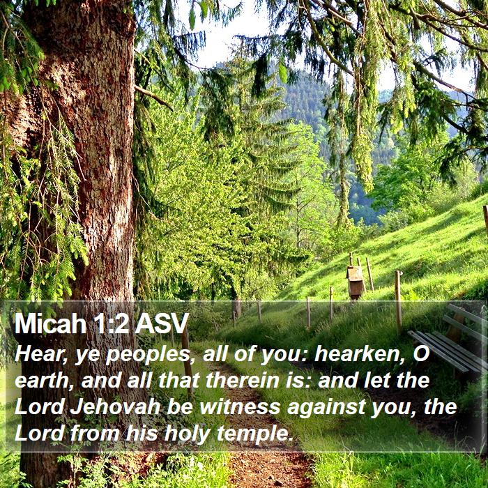 Micah 1:2 ASV Bible Study