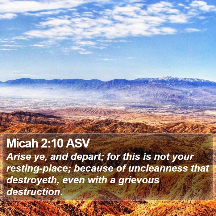 Micah 2:10 ASV Bible Study