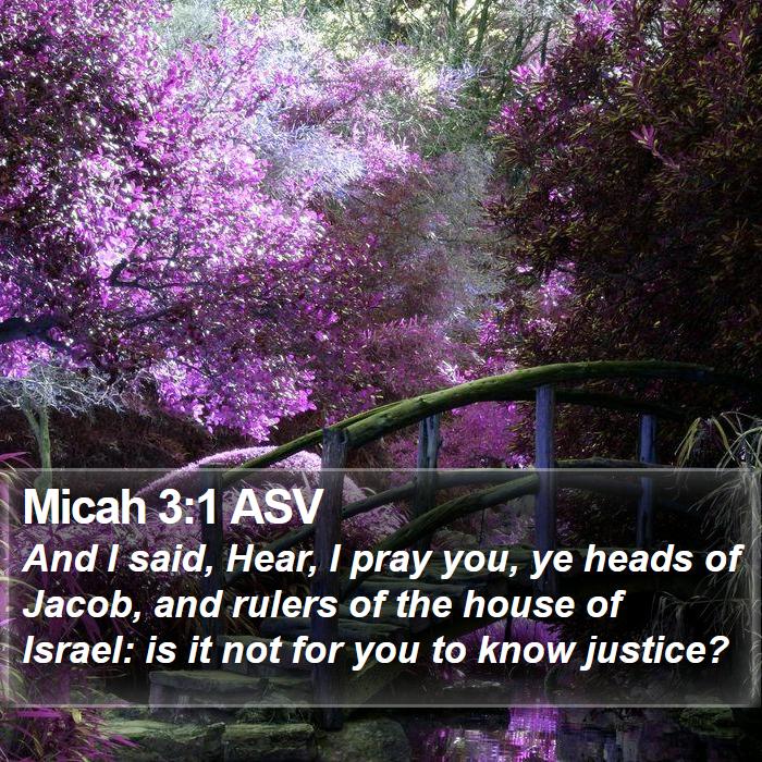 Micah 3:1 ASV Bible Study