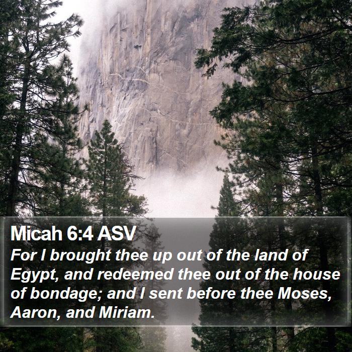 Micah 6:4 ASV Bible Study