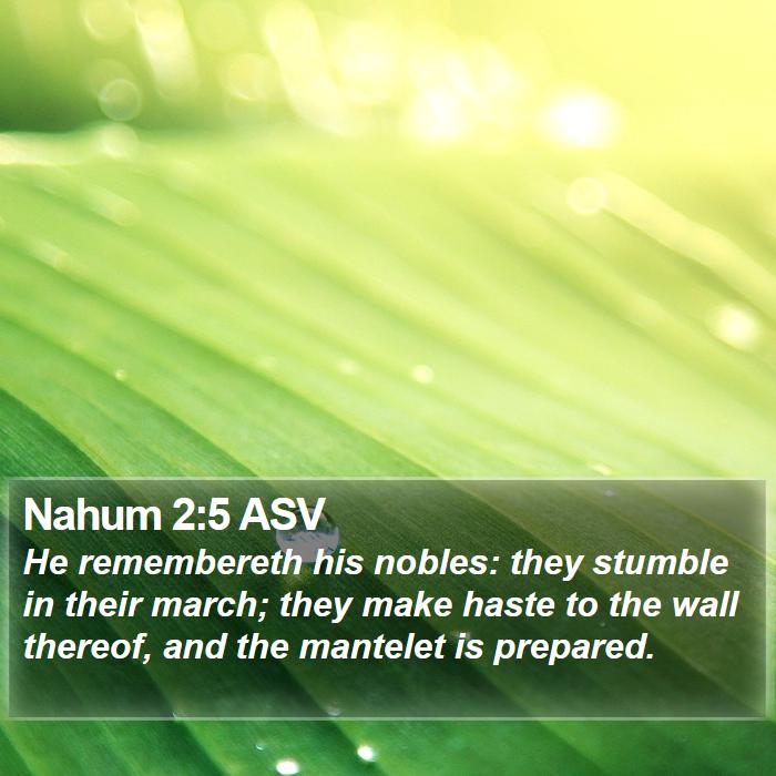 Nahum 2:5 ASV Bible Study