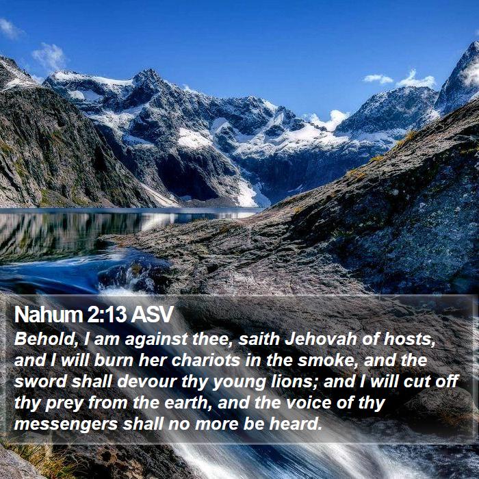 Nahum 2:13 ASV Bible Study