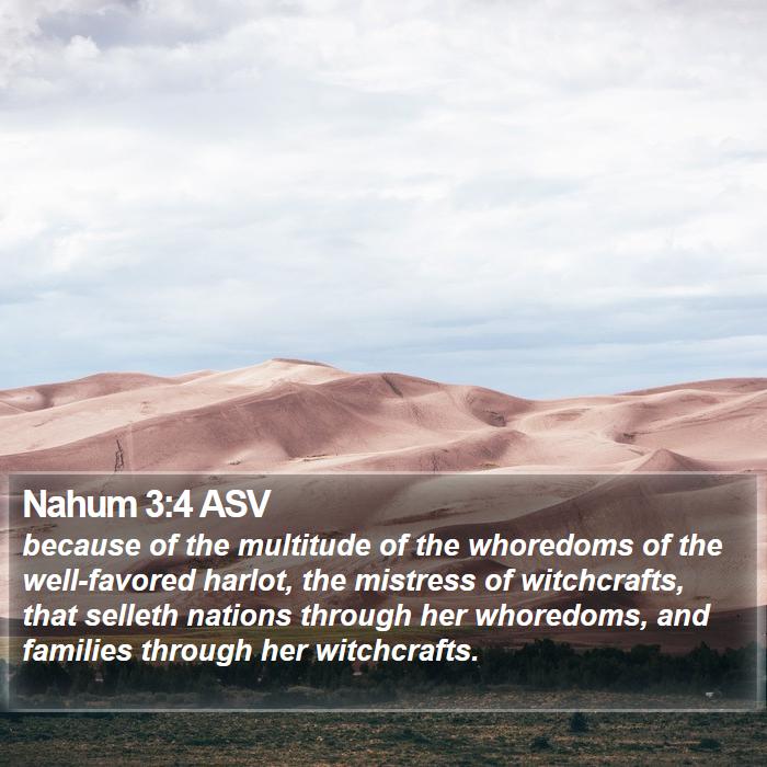 Nahum 3:4 ASV Bible Study