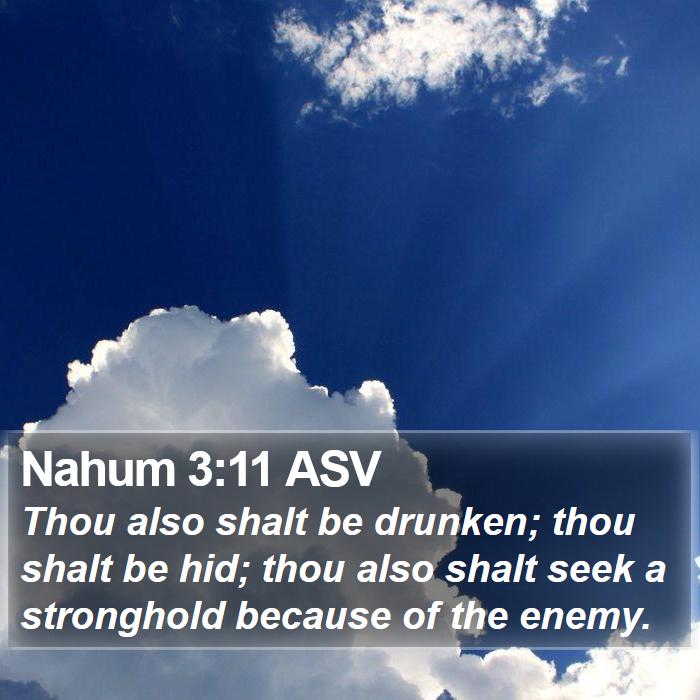 Nahum 3:11 ASV Bible Study