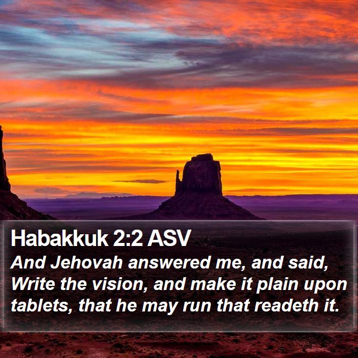 Habakkuk 2:2 ASV Bible Study