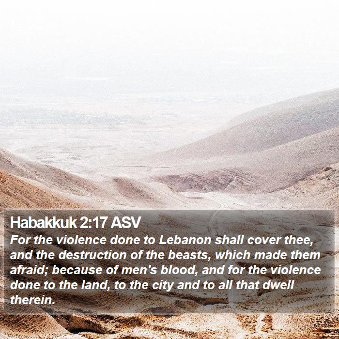 Habakkuk 2:17 ASV Bible Study