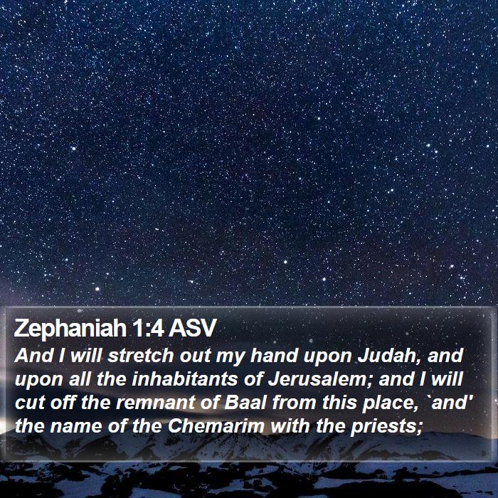 Zephaniah 1:4 ASV Bible Study