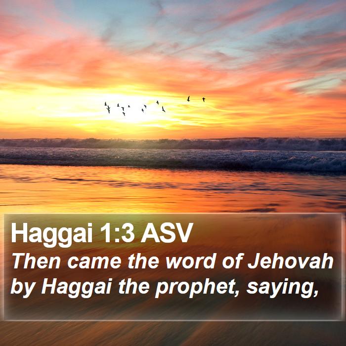 Haggai 1:3 ASV Bible Study